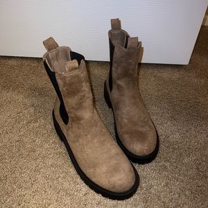 American Eagle Light-brown Suede Boots; Size 8